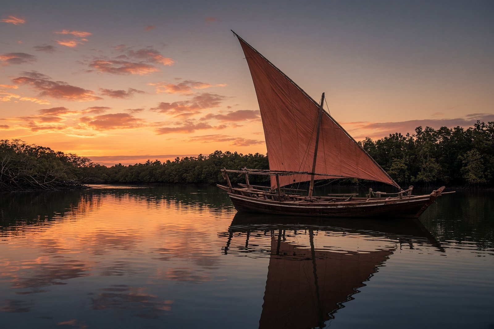 Kilifi Creek Dhow at Dusk